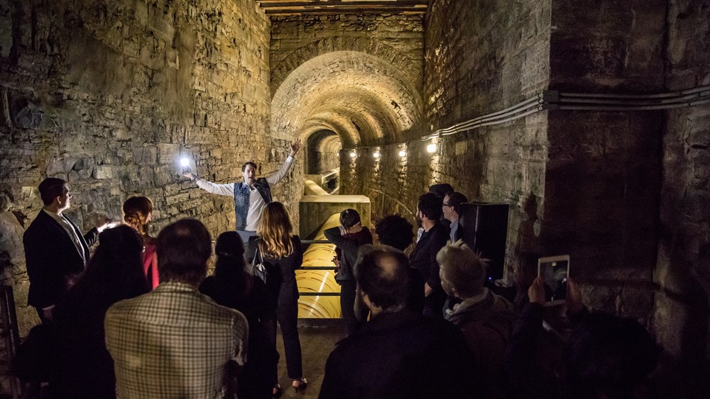 Out of the Box Opera’s 2019 Acis and Galatea at Minneapolis’ A-Mill Artist Lofts, with David Walton (photo: Dan Norman Photography)