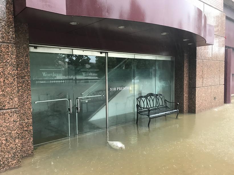 Hurricane Harvey’s floodwaters reach the Wortham Center’s stage door