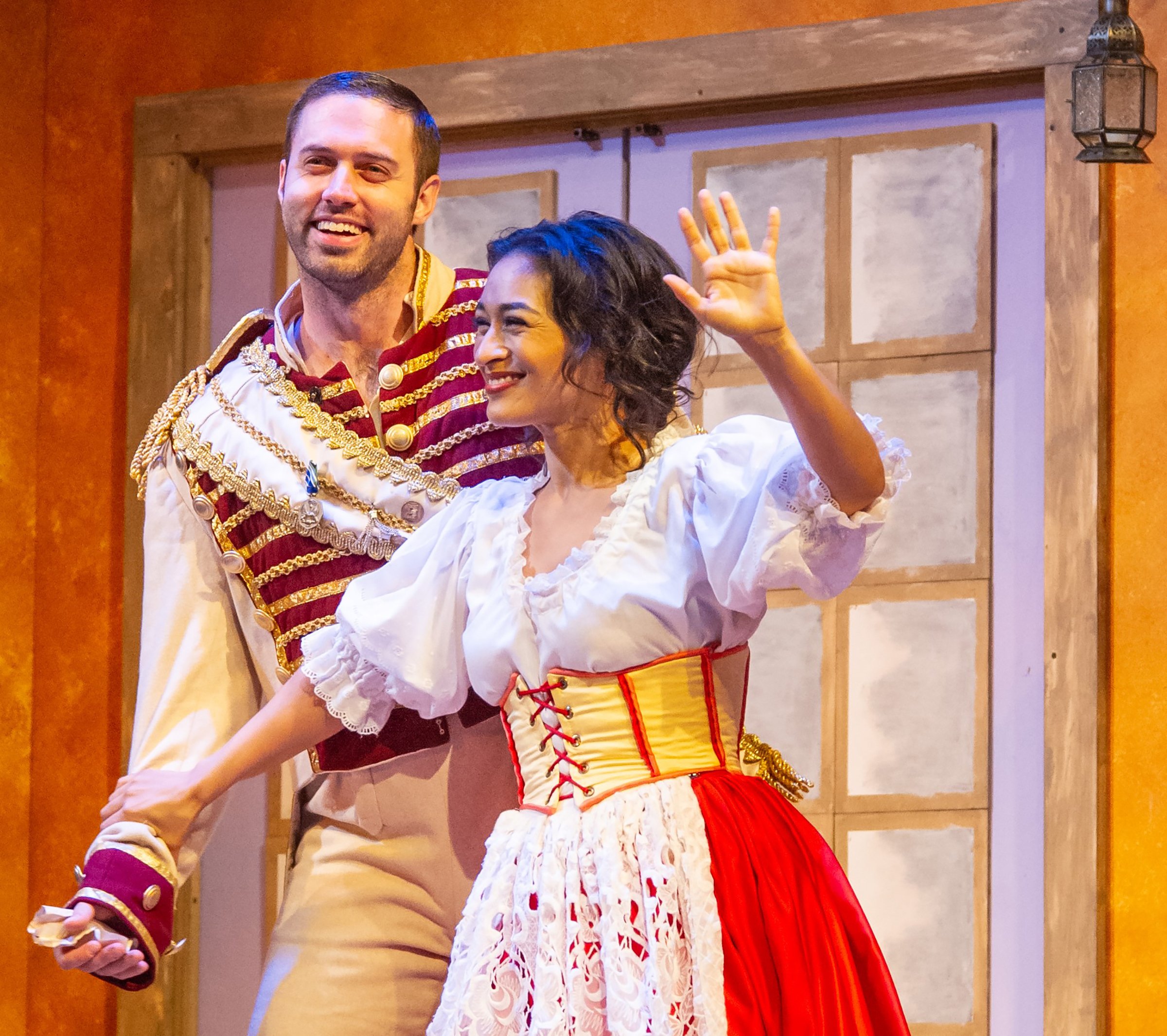 Tobias Greenhalgh and Cecilia Violetta López in L'elisir d'amore at Opera Las Vegas