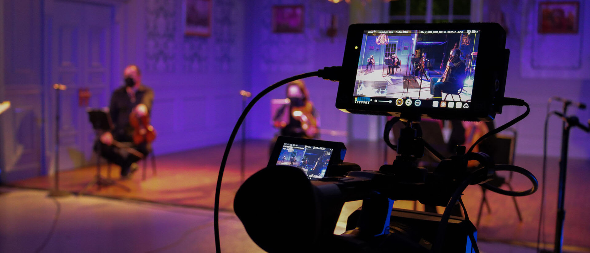 A filming in progress at Opera San José’s Heiman Digital Media Studio (photo: courtesy of Opera San José)