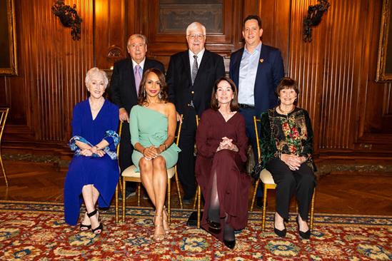 2022 Trustee Recognition Award honorees, clockwise from top left: John Fitzgerald, Ranney Mize, Carey Newman (Ha-yalth-kingeme), Carol F. Henry (board chair), Susan G. Marineau, Arlene Ferebee, and Carol Lazier (committee chair of Trustee Awards) (photo: Danny Bristoll)