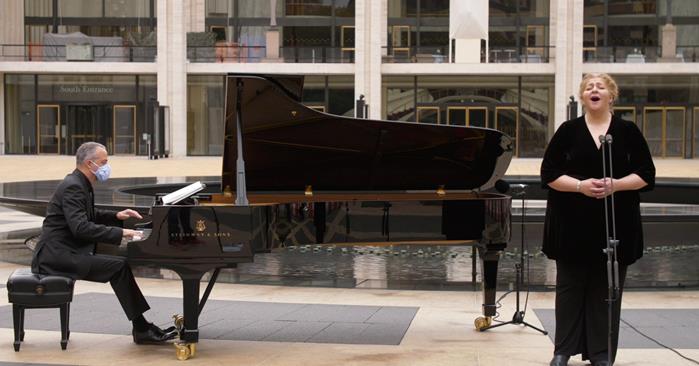 Christine Goerke performs on the Lincoln Center Plaza in tribute to Ginsburg