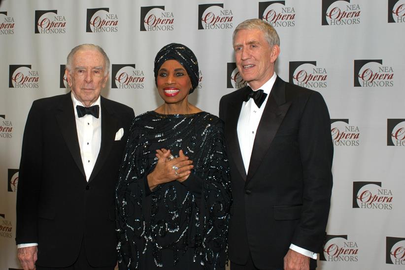Carlisle Floyd, Leontyne Price, and Richard Gaddes at the 2008 NEA Opera Honors awards ceremony