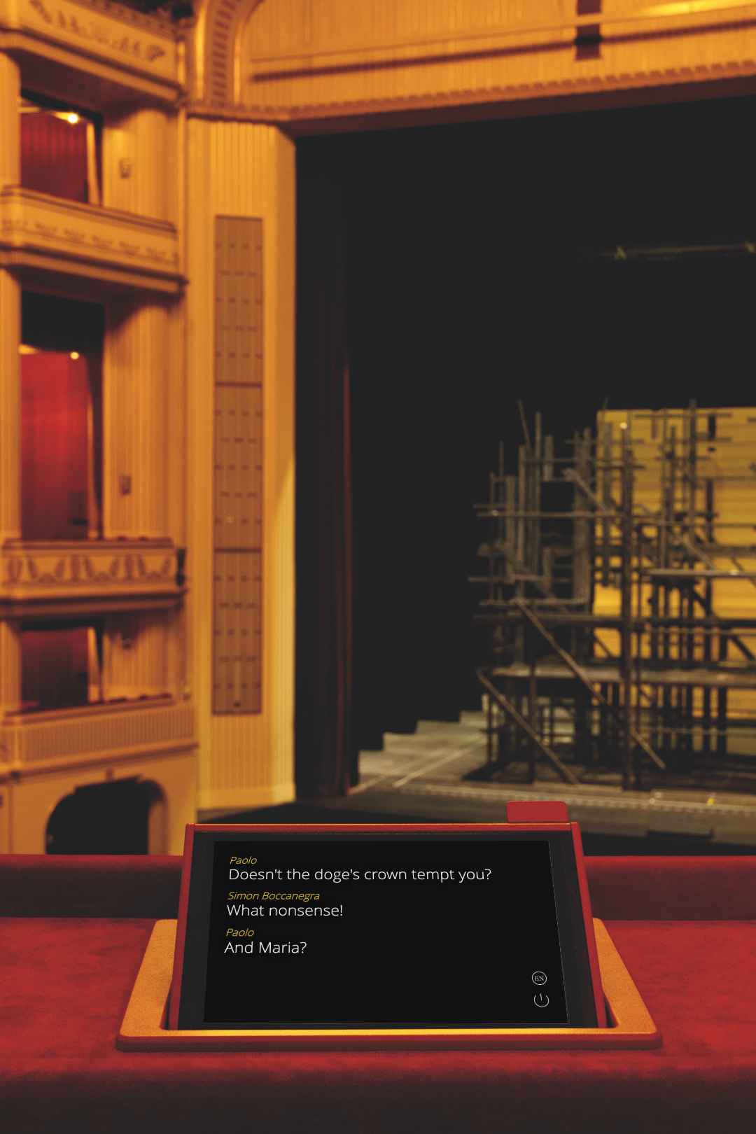The Vienna State Opera’s subtitling system (photo: Courtesy of Wiener Staatsoper)