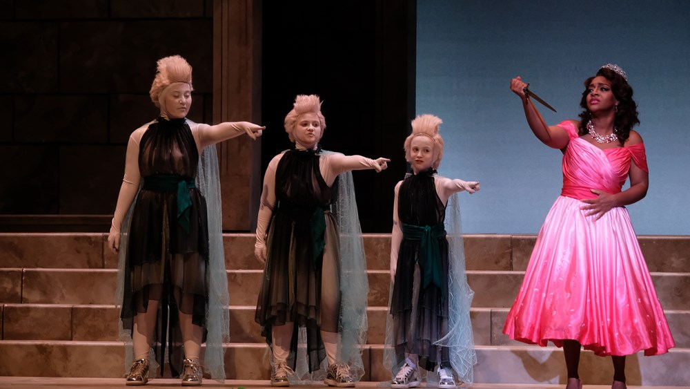 Opera Maine’s Magic Flute with Liberty Krauss (far left)