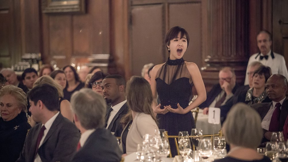 Soprano Hyesang Park performs at the National Opera Trustee Recognition Awards Dinner.