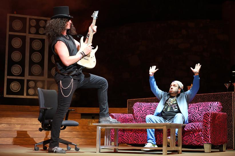 Pacific Opera Project set its 2023 Barber of Seville in present-day Hollywood. Pictured: Andrew Potter and E. Scott Levin (photo: courtesy of Pacific Opera Project)