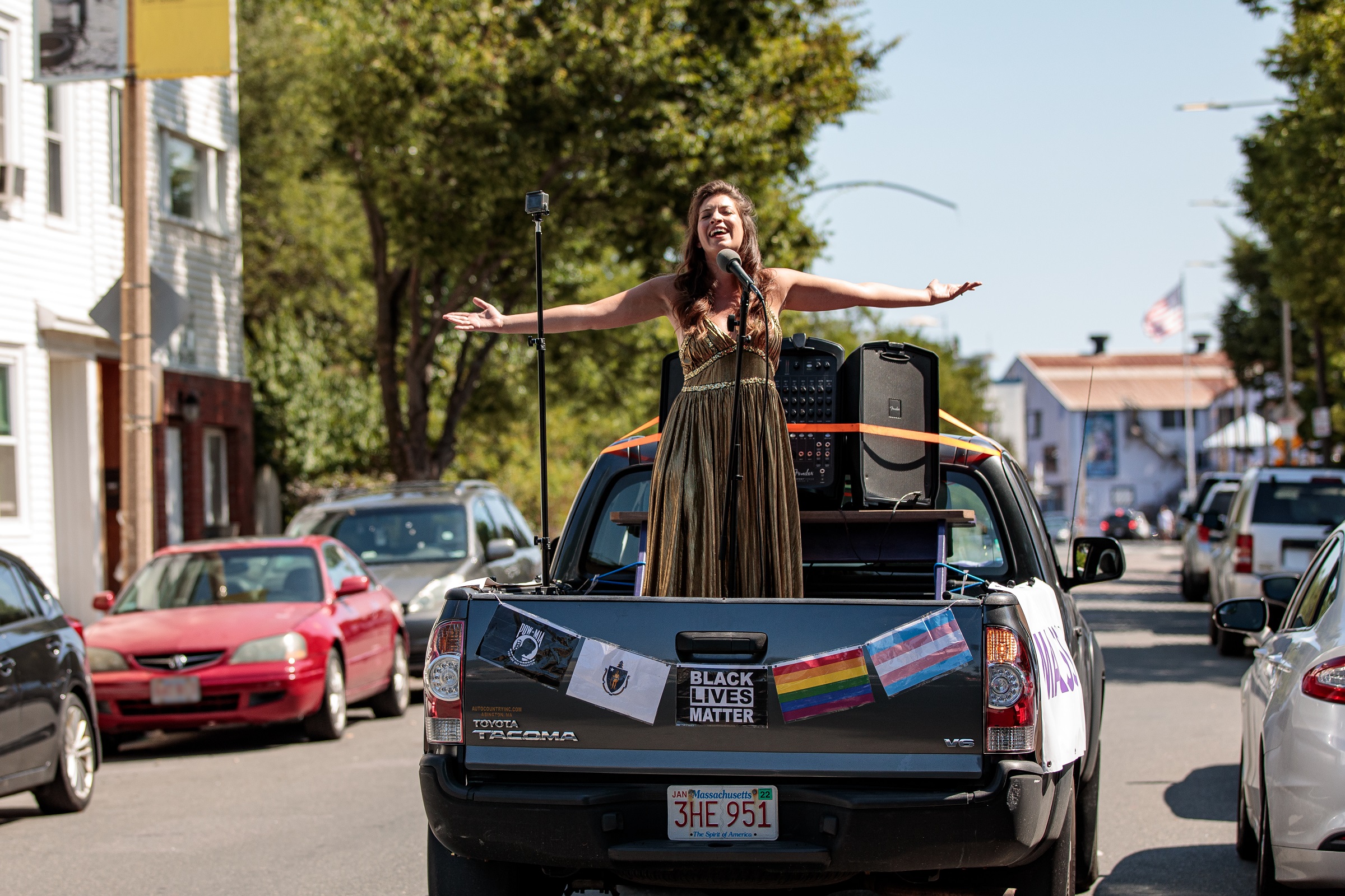 Carley Defranco performs in MassOpera’s Social DistanSing