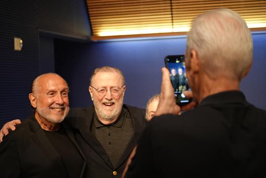 Neil Shicoff and Matthew Epstein posing for a photo at the National Opera Center (photo: Sarah K. Ivins)