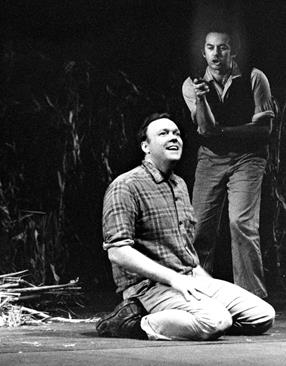 Robert Moulson and Julian Patrick in Of Mice and Men at Seattle Opera in 1970