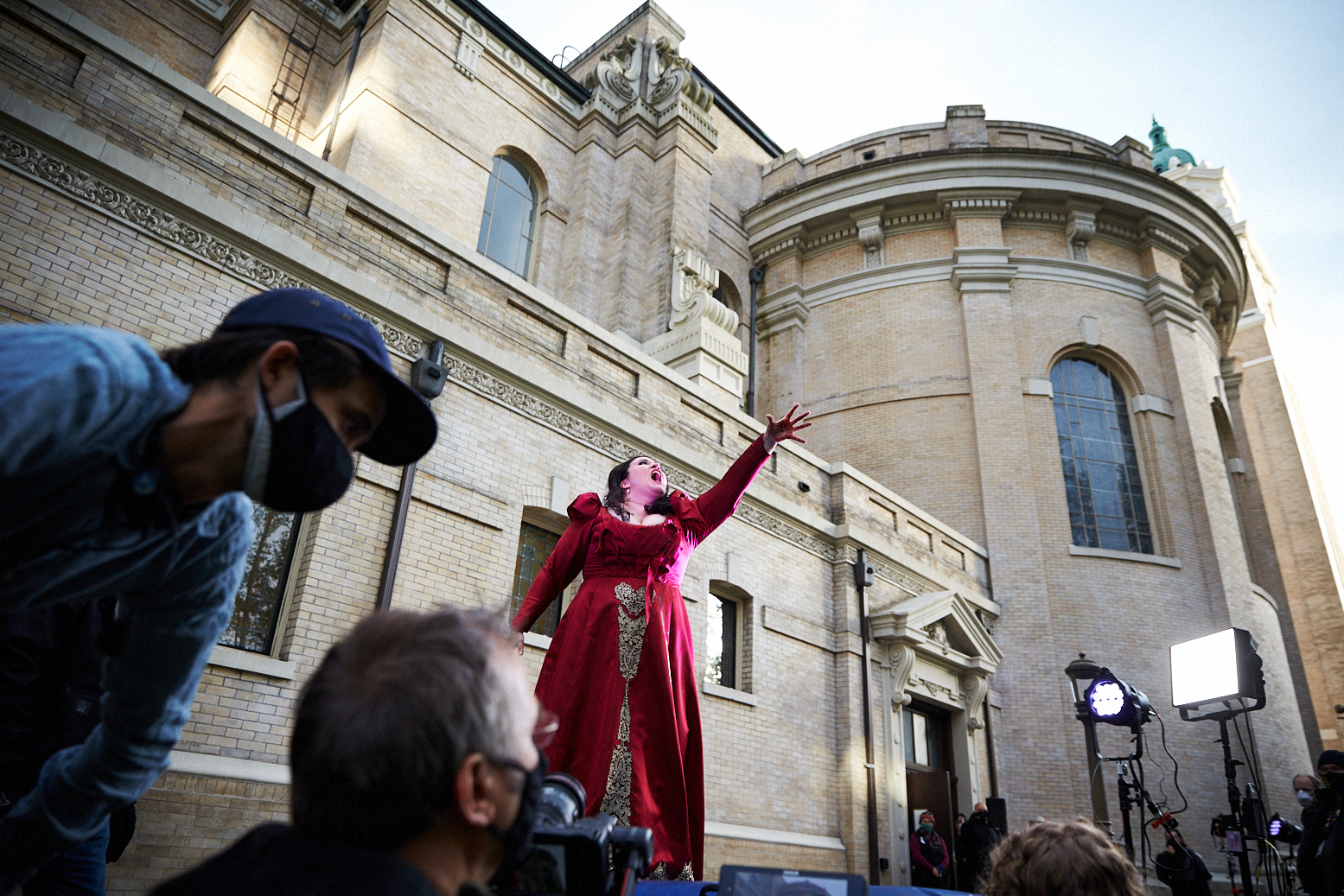 Alexandra Lobianco on set for Seattle Opera’s Tosca