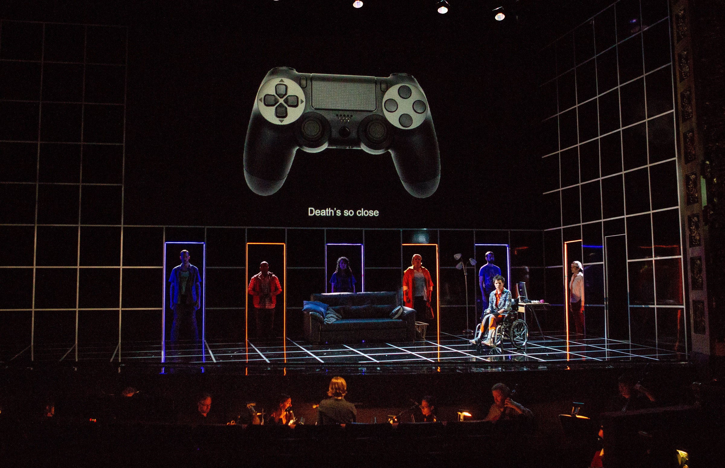White Snake Projects’ 2018 video game opera PermaDeath invited audiences to participate in performances via a smartphone app. (photo:  Kathy Wittman)