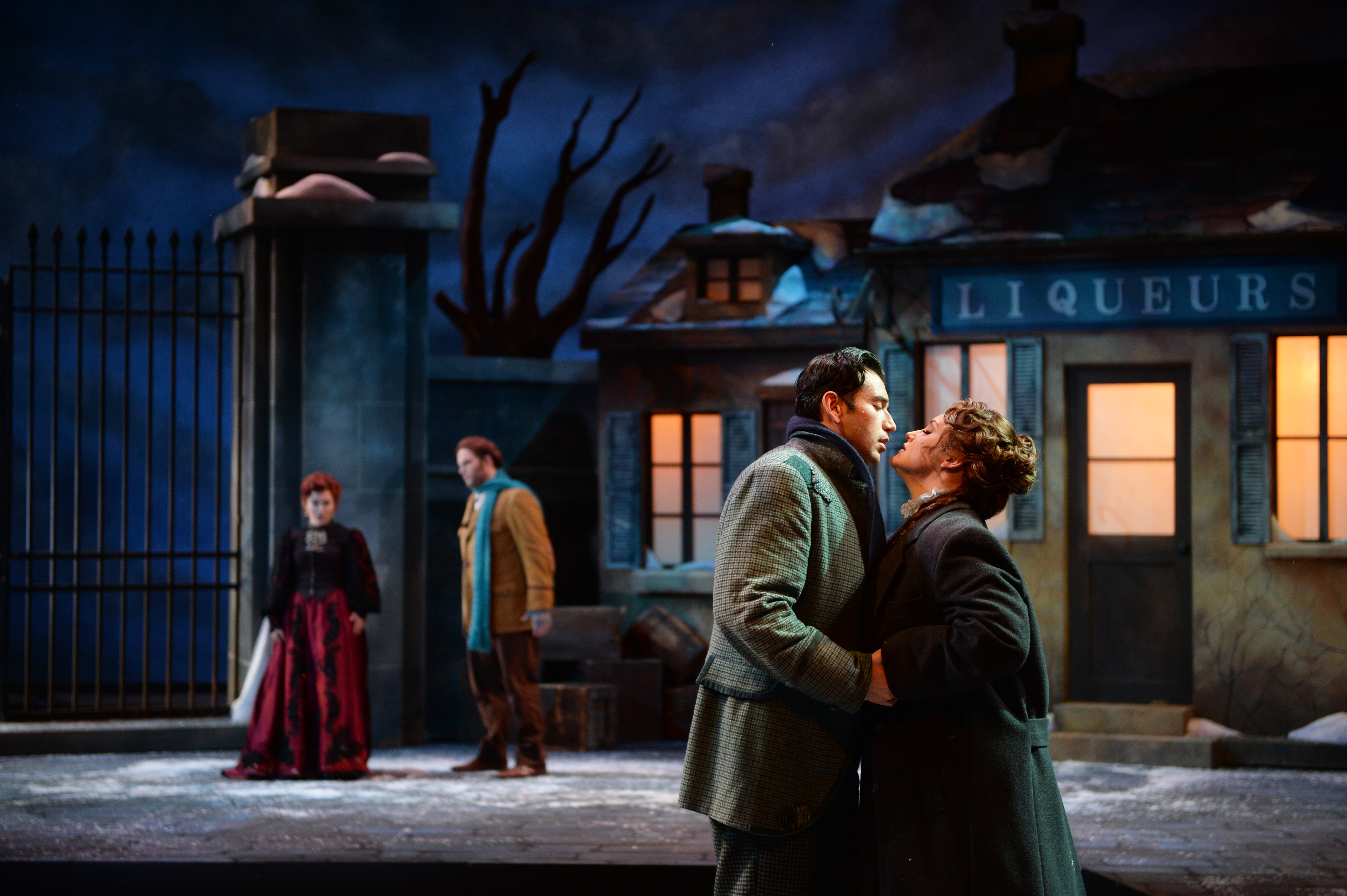 Joshua Guerrero and Julie Adams in La bohème at Des Moines Metro Opera