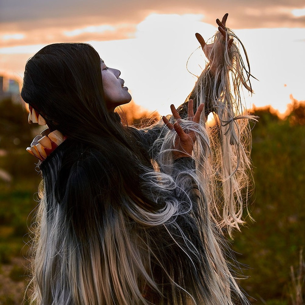 Sharon Chohi Kim in Sweet Land, by Raven Chacon, Du Yun, Aja Couchois Duncan, and Douglas Kearney, presented by The Industry in 2020 (photo: Casey Kringlen)