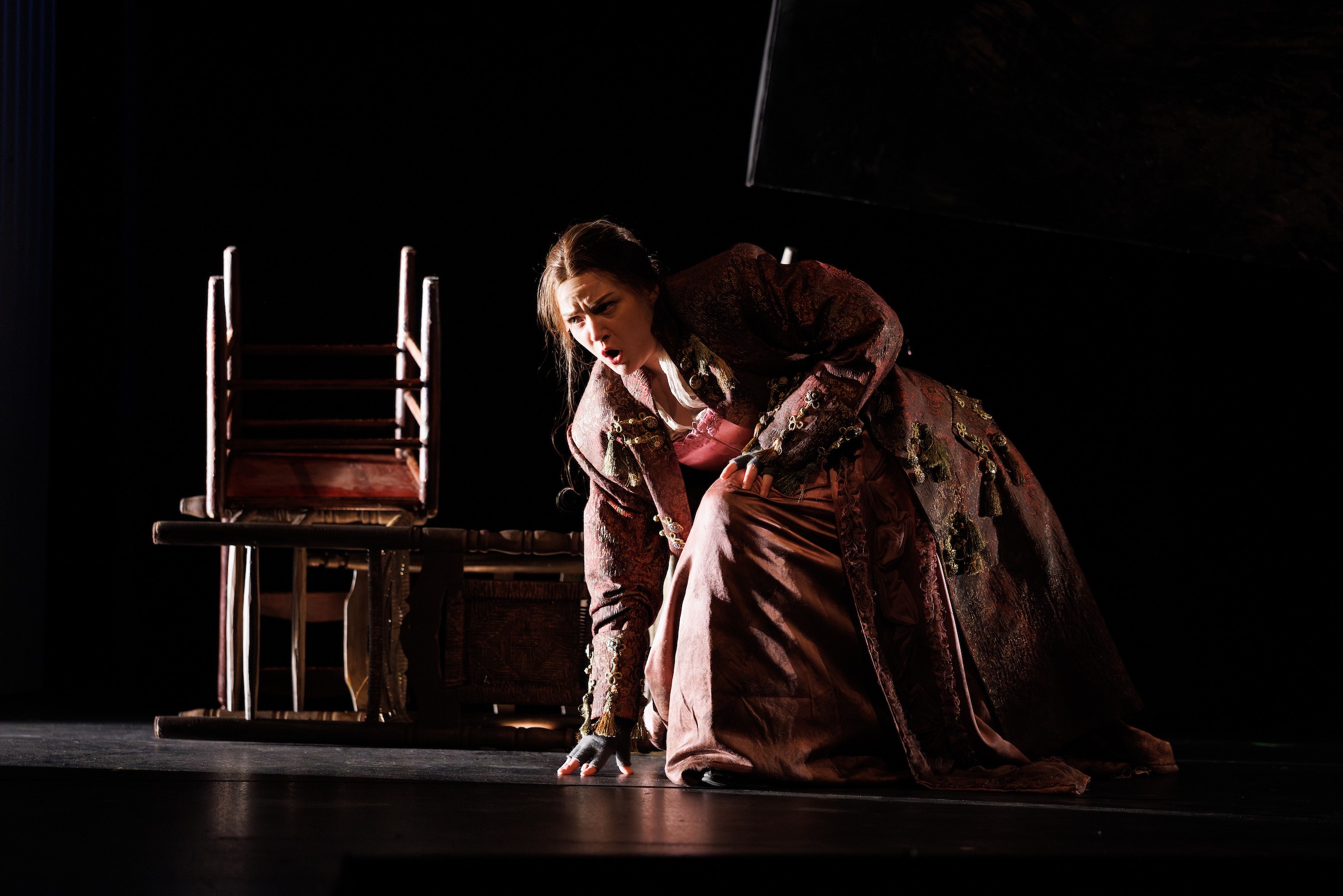 Ruby Dibble as Blanche de la Force in Dialogues des Carmélites at The Juilliard School in spring 2025 (photo: Maria Baranova)