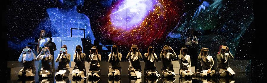 White Snake Project’s 2022 Cosmic Cowboy blended virtual reality and video projections. (photo: Kathy Wittman)