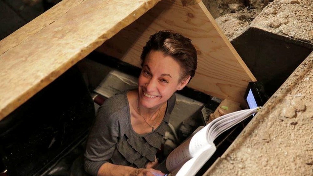 Caren Levine in the prompter’s box of the Metropolitan Opera (photo: courtesy of Caren Levine)