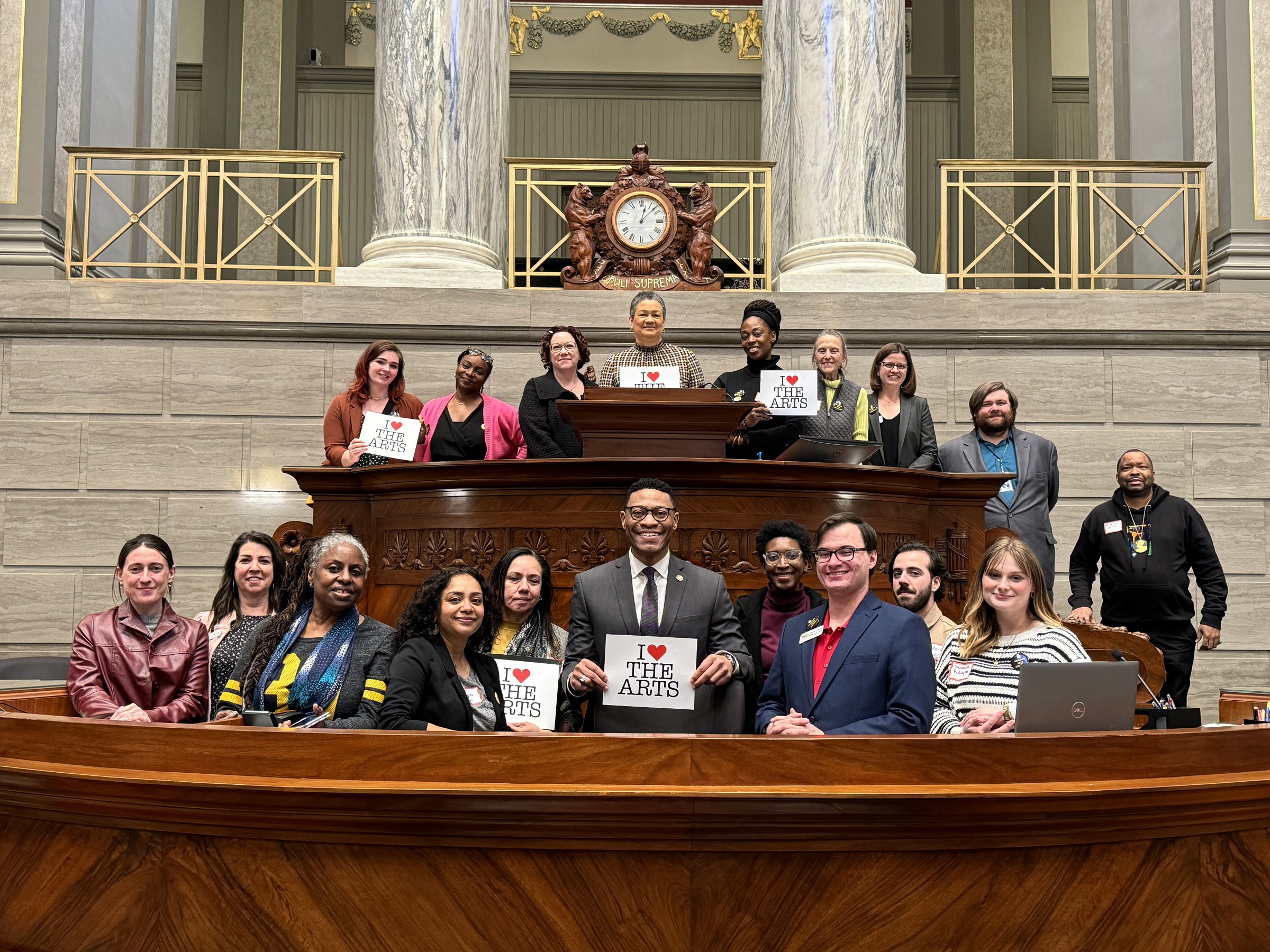 Representatives from Missouri arts organizations including Opera Theatre of Saint Louis participated in the 2024 Arts Advocacy Day at the Missouri State Capitol. (photo: courtesy of the Regional Arts Commission of St. Louis)