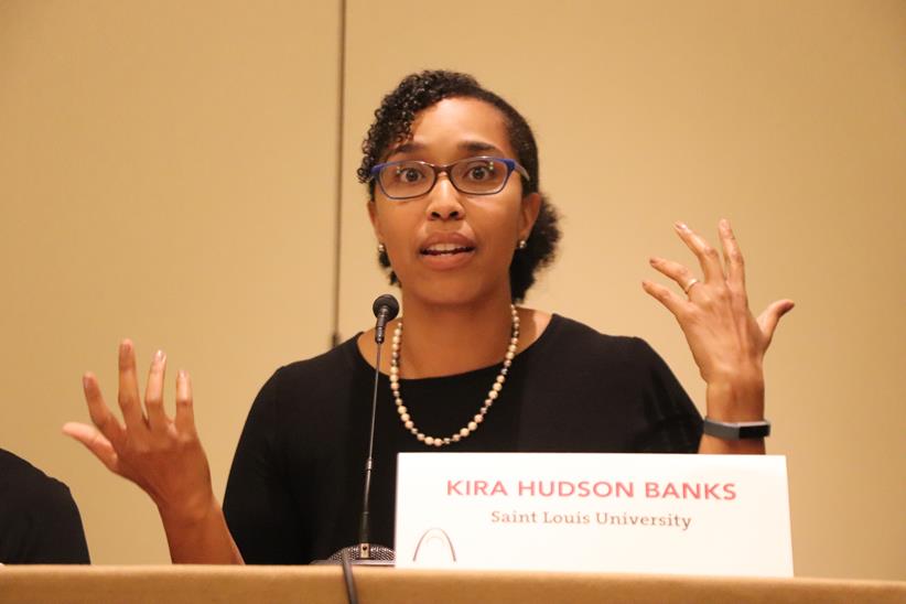 Kira Hudson Banks, associate professor of psychology at Saint Louis University, at the Opera Conference 2018 session “Moving Toward an Equitable Organizational Culture"