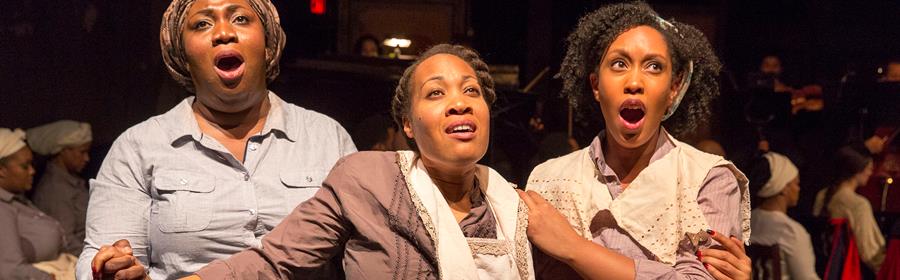 Nicole Mitchell, Janinah Burnett and Briana Hunter in Harriet Tubman: When I Crossed That Line to Freedom