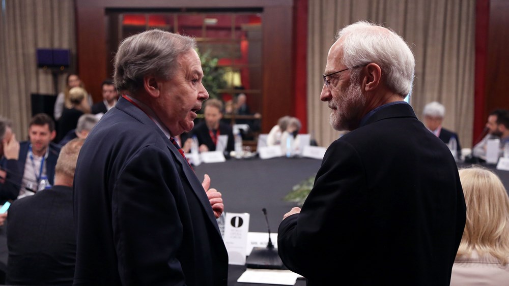 Payne with Robert Marx at the 2018 World Opera Forum in Madrid