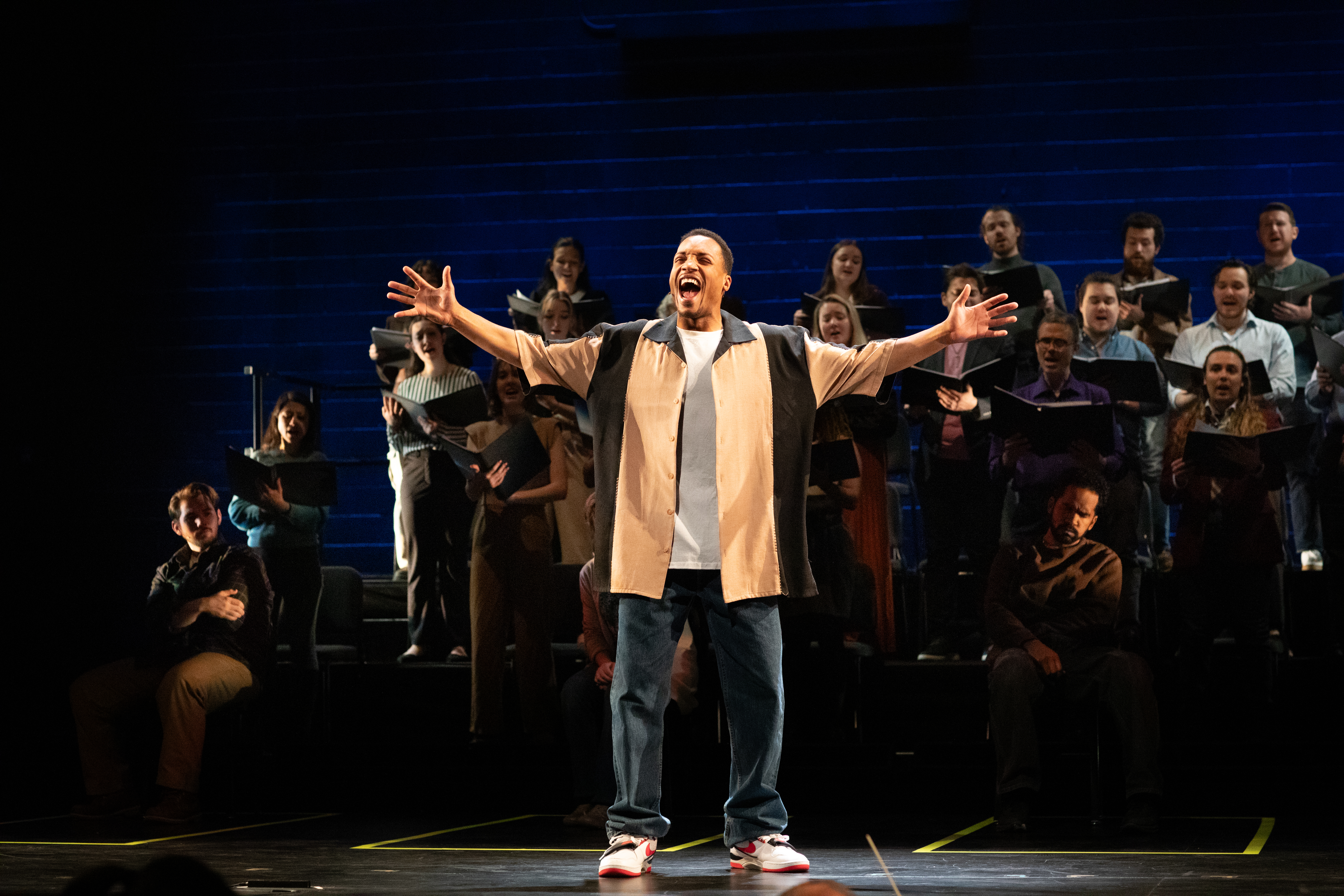 Scott Davenport Richards and David Cote’s opera Blind Injustice addresses the issue of wrongful incarceration. Pictured: Miles Wilson-Toliver in Montclair State University’s 2024 production. (photo: Liseo + Co)