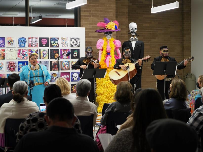 Mezzo-soprano Vanessa Alonzo and Trío Chapultepec celebrate Día de los Muertos at an Austin Opera event