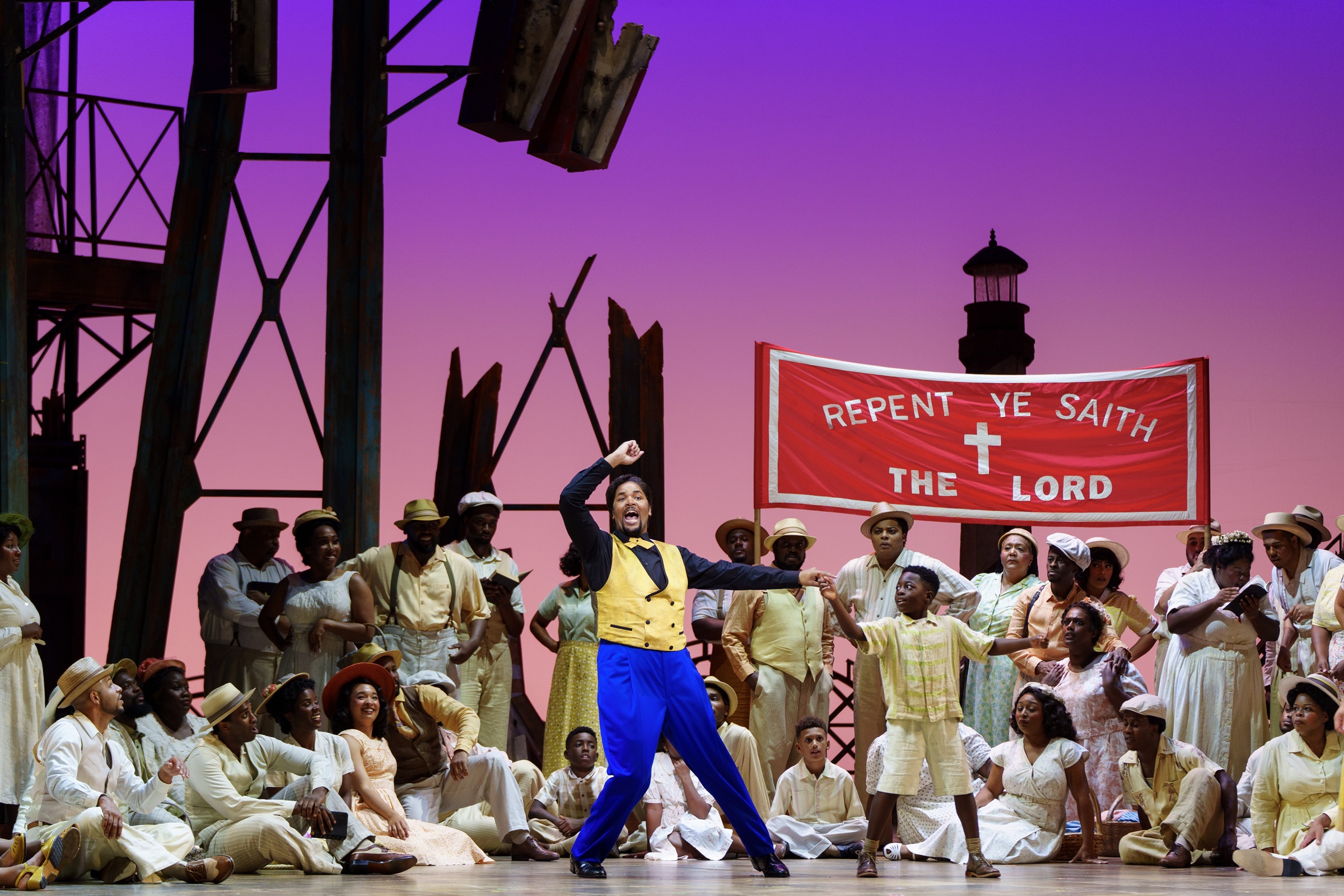 Demetrious Sampson Jr. as Sportin’ Life in Porgy and Bess at Houston Grand Opera in 2025 (photo: Michael Bishop)