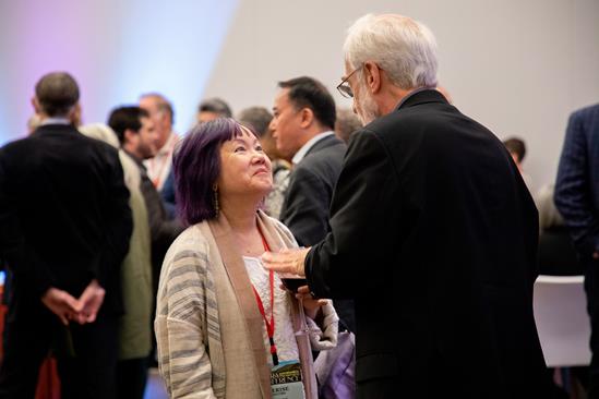 Librettist Cerise Jacobs with Robert Marx, president of the Fan Fox & Leslie R. Samuels Foundatio