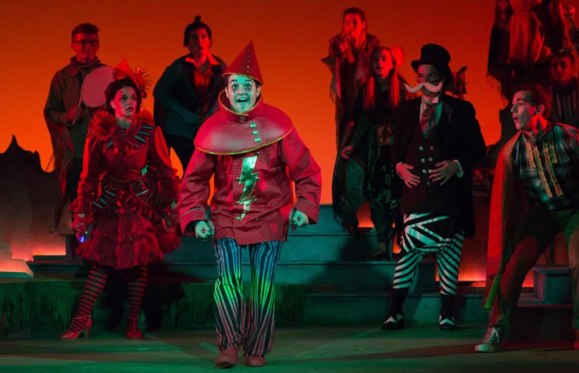 Giovanni Rivera-Litz as the Roman Candle (center) in Karpman’s Wilde Tales at The Glimmerglass Festival