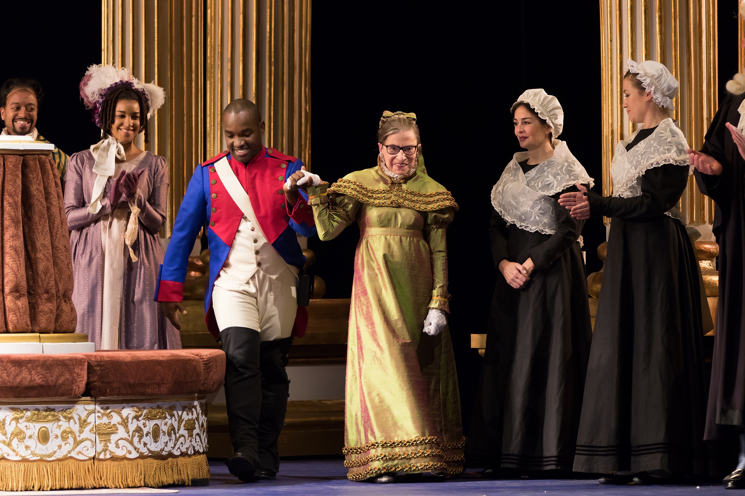 Lawrence Brownlee brings Ginsburg forward for her Fille Du Régiment curtain call at Washington National Opera