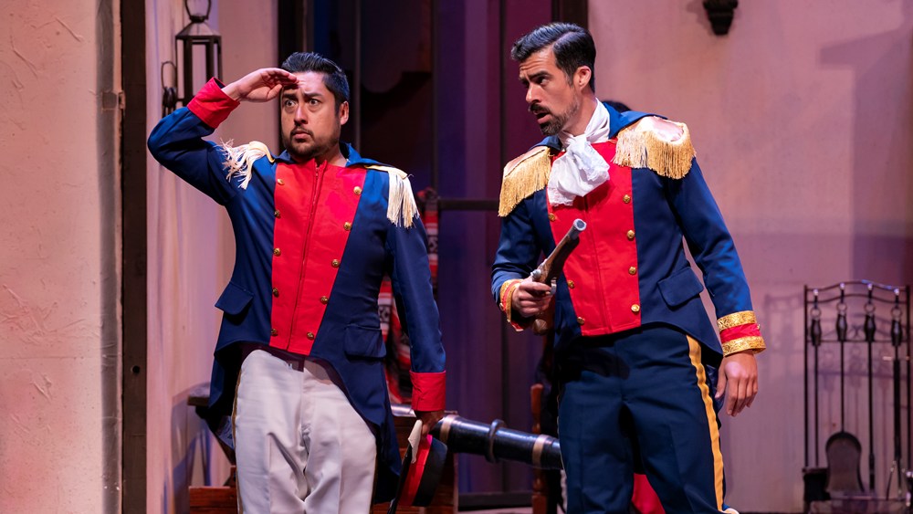 Armando Contreras and Luis Orozco in Zorro at Pacific Opera Project in 2026 (photo: Nick Rutter)