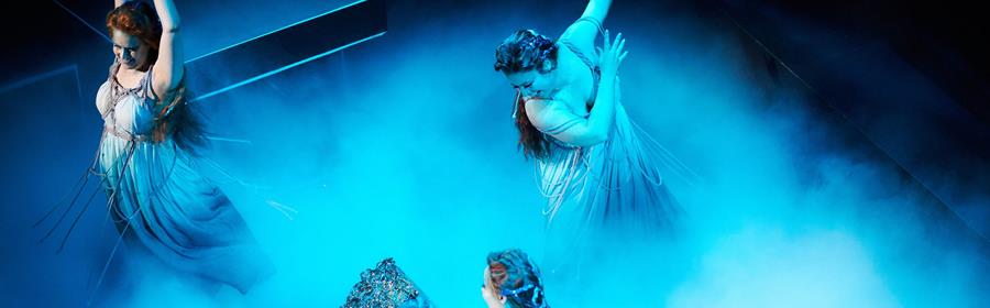 Seattle Opera’s 2023 Das Rheingold, with Sarah Larsen, Jacqueline Piccolino, and Shelly Traverse (photo: Philip Newton)