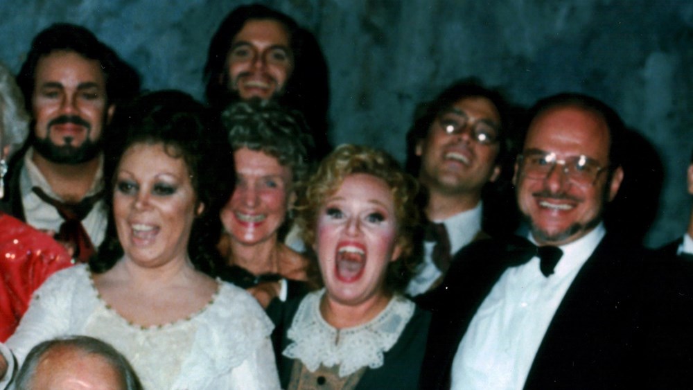 Volpe (at far right) along with Mirella Freni and Barbara Daniels at opening night of the Met’s 1990–1991 season