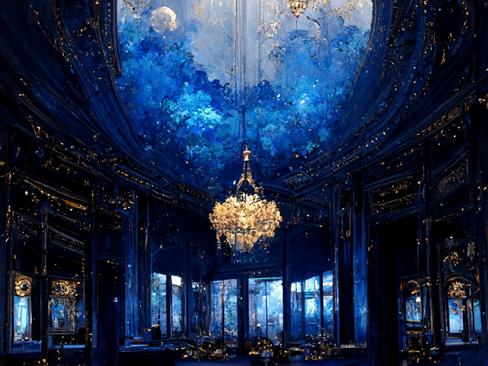 Scenic designer Jefferson Ridenour’s designs for OperaDelaware and Opera Baltimore’s La traviata drew inspiration from AI-generated imagery (image: courtesy of Jefferson Ridenour)