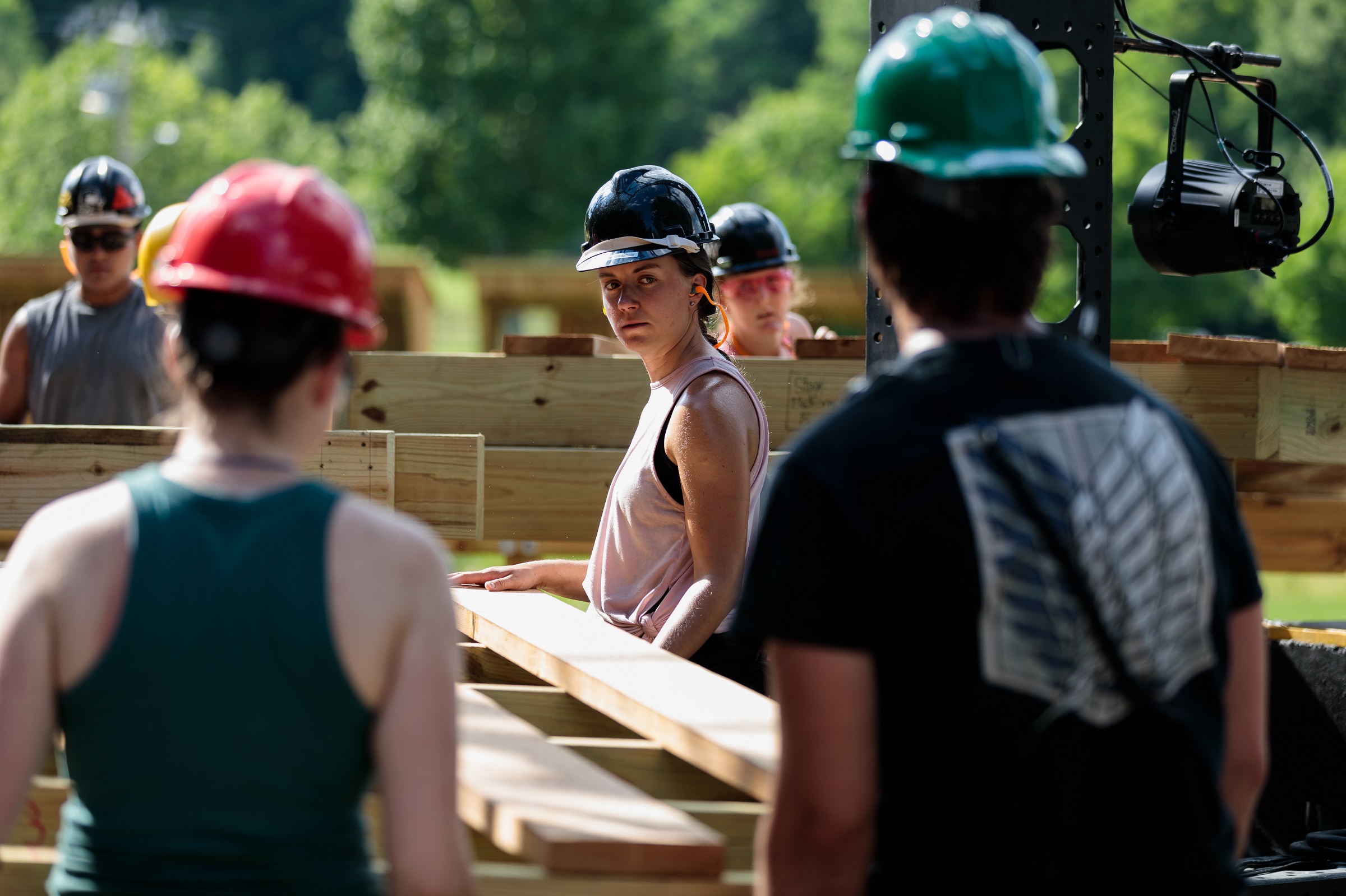 A Glimmerglass crew builds an outdoor stage for the 2021 festival