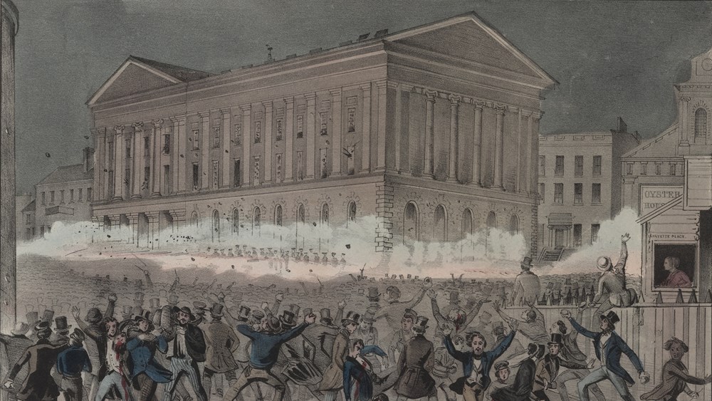 The great riot at New York’s Astor Place Opera House, 1849 (image: The New York Public Library)