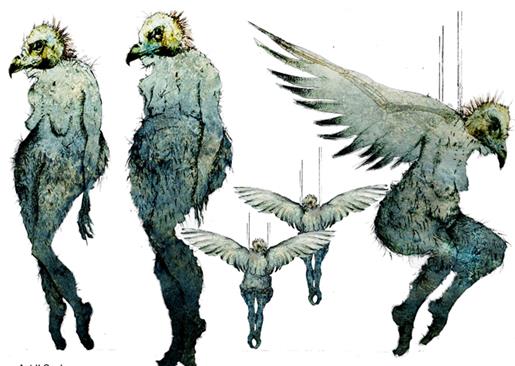 Costume designs for the furies