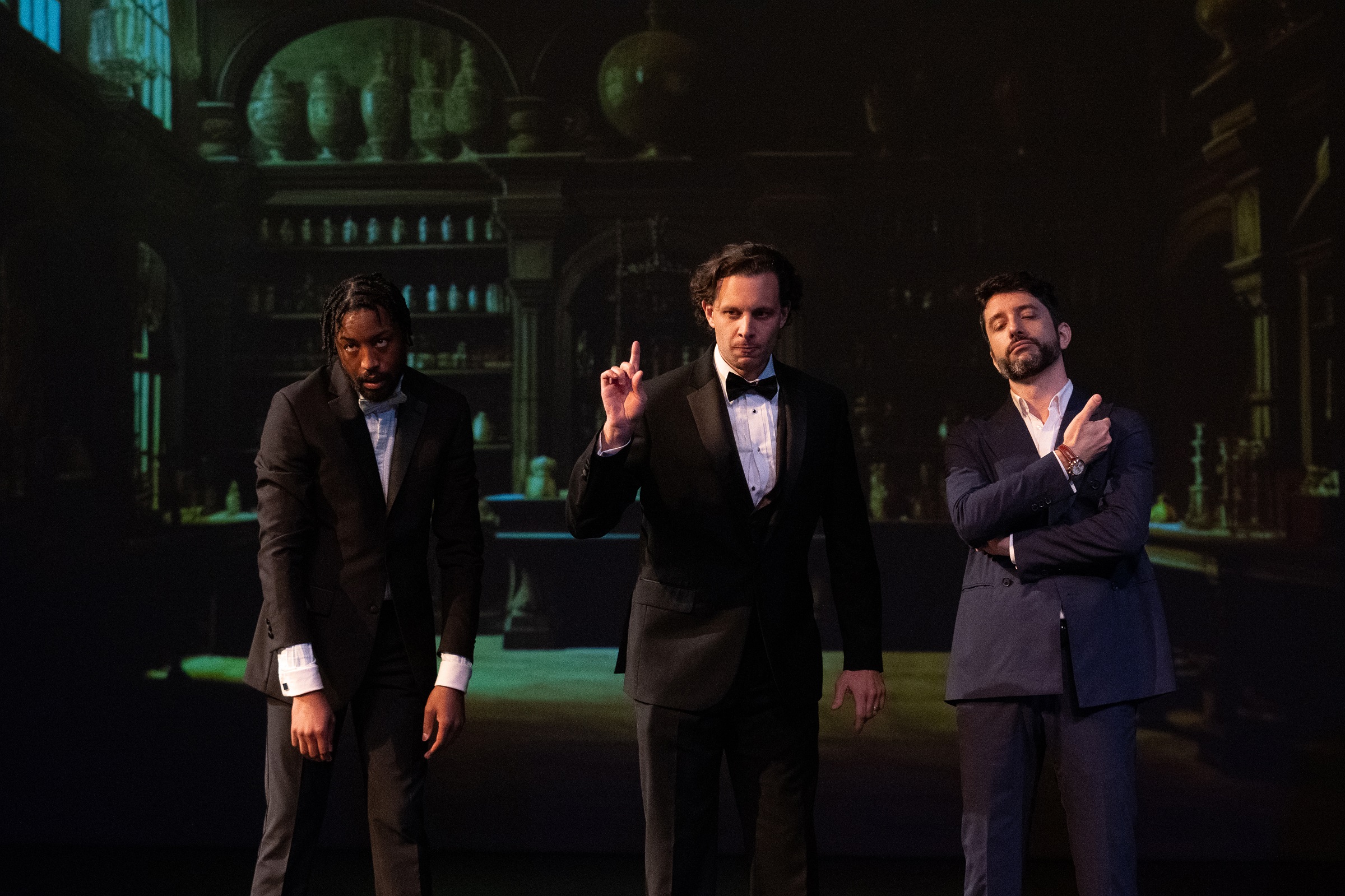 Teatro Nuovo’s 2023 Crispino e la Comare, with Dorian McCall, Vincent Graña, and Mattia Venni (photo: Steven Pisano)