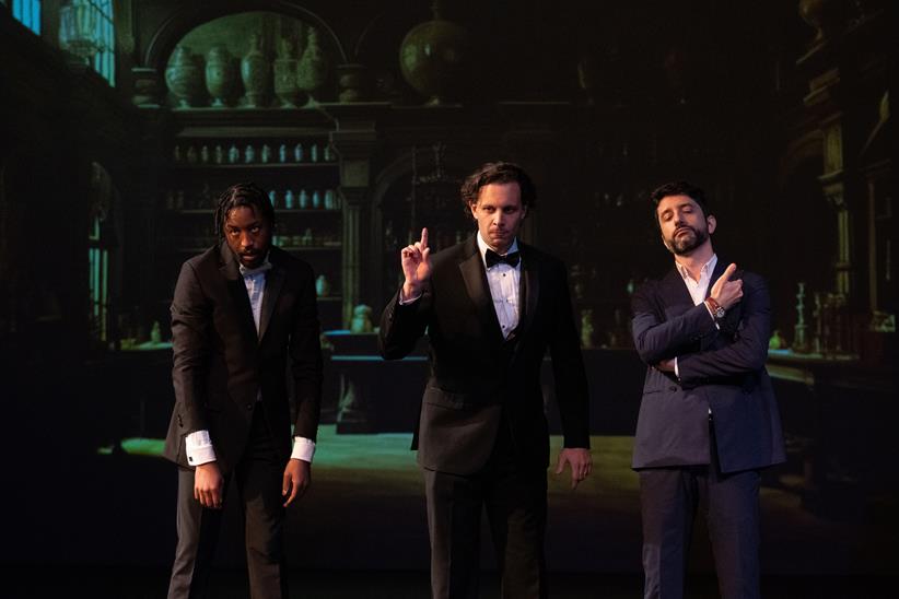 Teatro Nuovo’s 2023 Crispino e la Comare, with Dorian McCall, Vincent Graña, and Mattia Venni (photo: Steven Pisano)