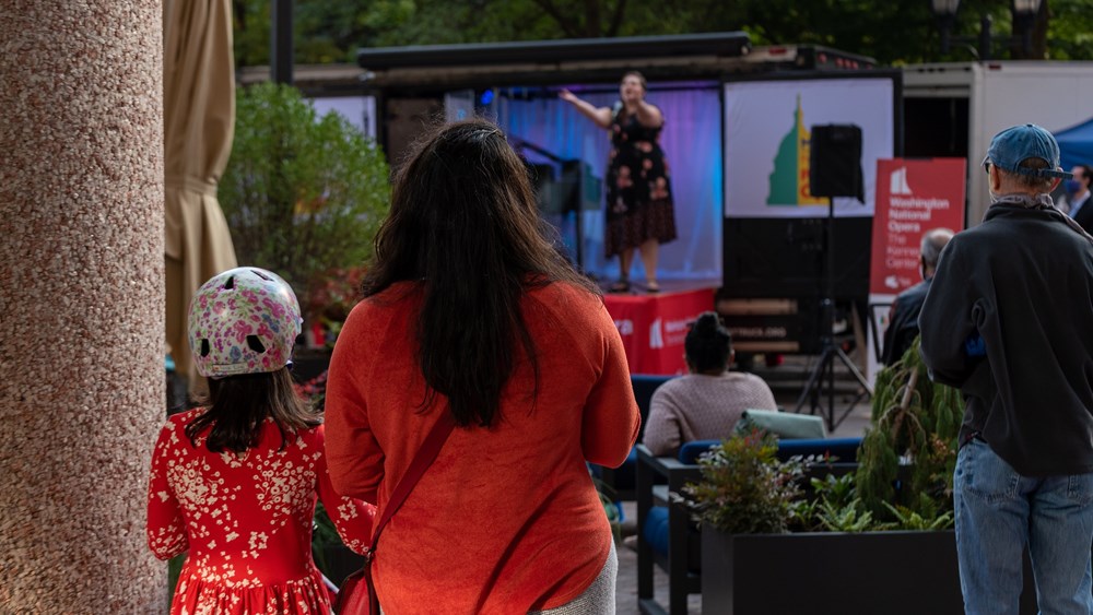 Young artists perform on Washington National Opera’s Pop-Up Opera Truck.